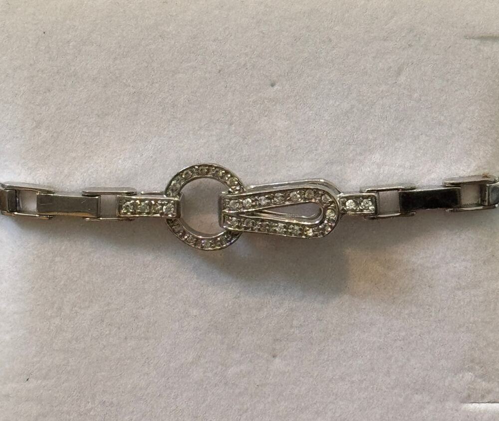 925 Sterling Silver Moissanite Link Bracelet 7.75” Pave Teardrop Circle 17g